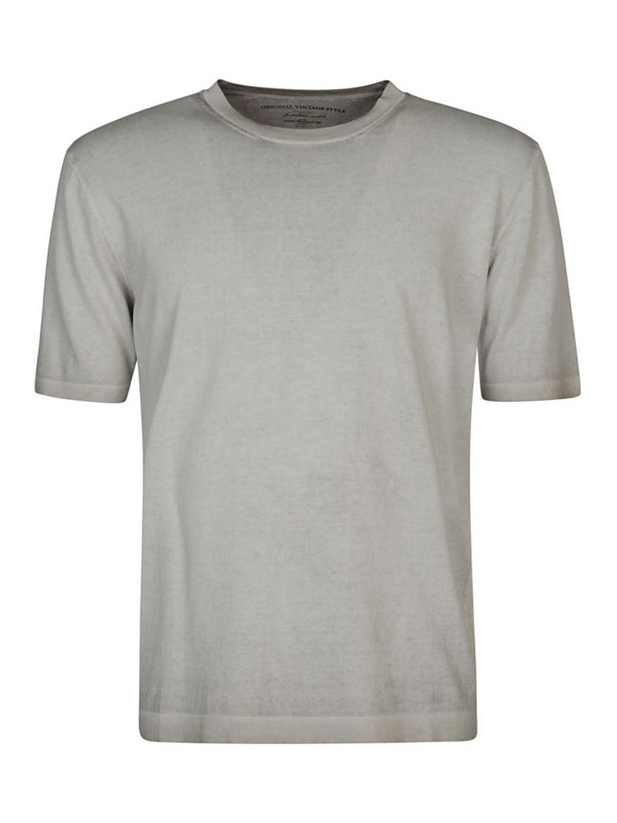 Original Vintage Style Cotton T-shirt In Grey