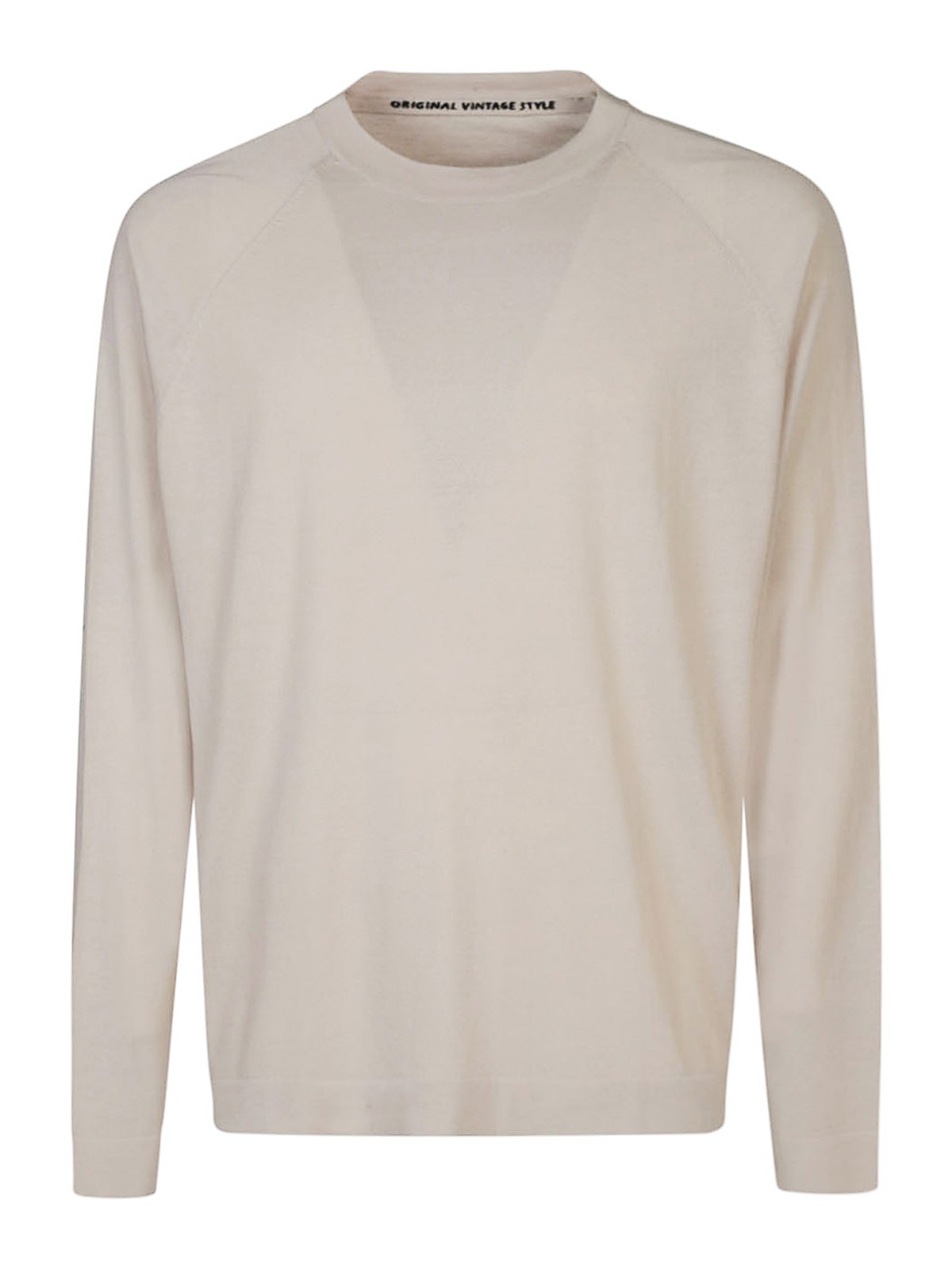 Original Vintage Style Cotton Blend Silk Sweater In Grey
