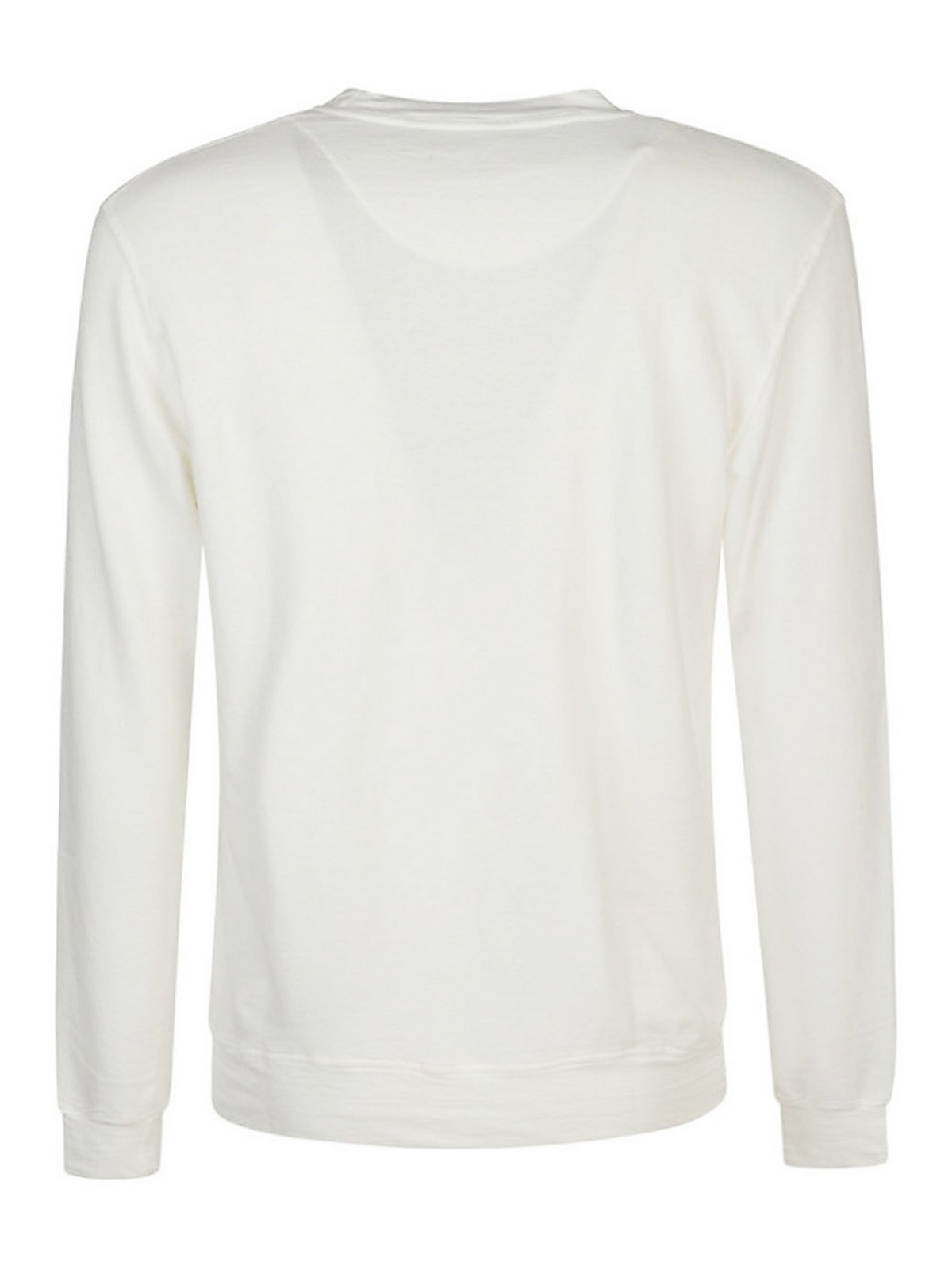 Shop Original Vintage Style Cotton Blend Linen Sweatshirt In White