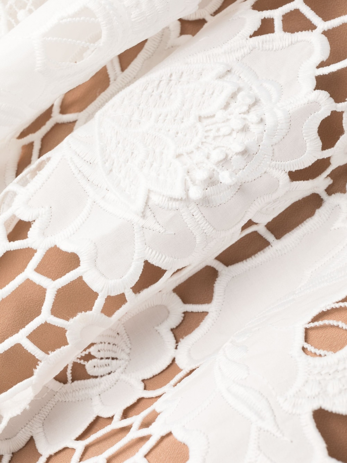 Self Portrait Cotton lace midi dress - White|SS23061MAWHITE