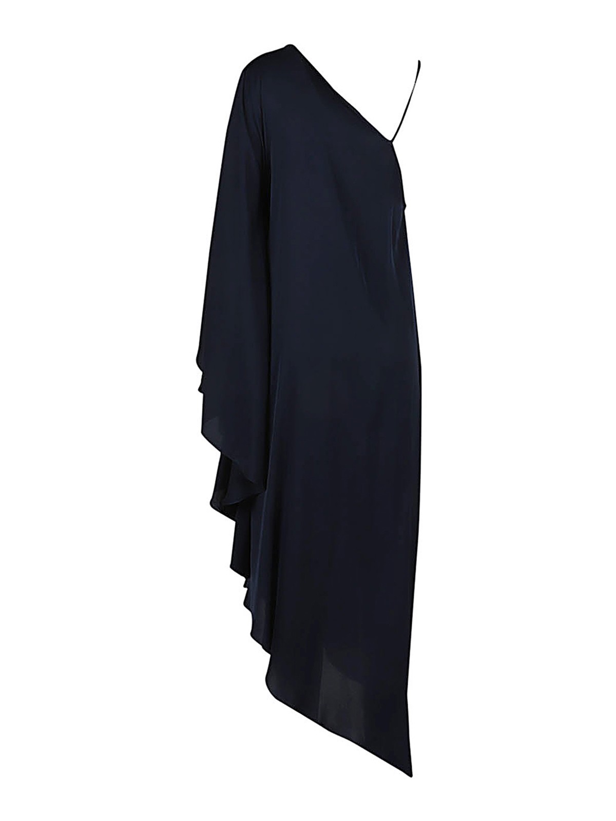 Shop Silk95five Long Asymmetrical Silk Dress In Blue