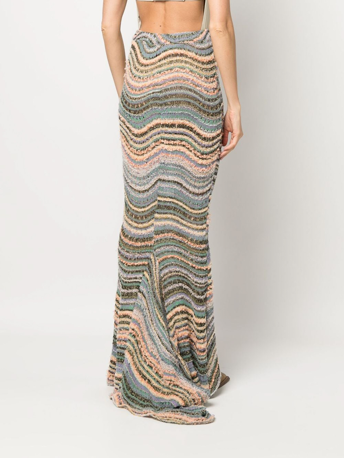 Shop Vitelli Linen Mermaid Skirt In Multicolour
