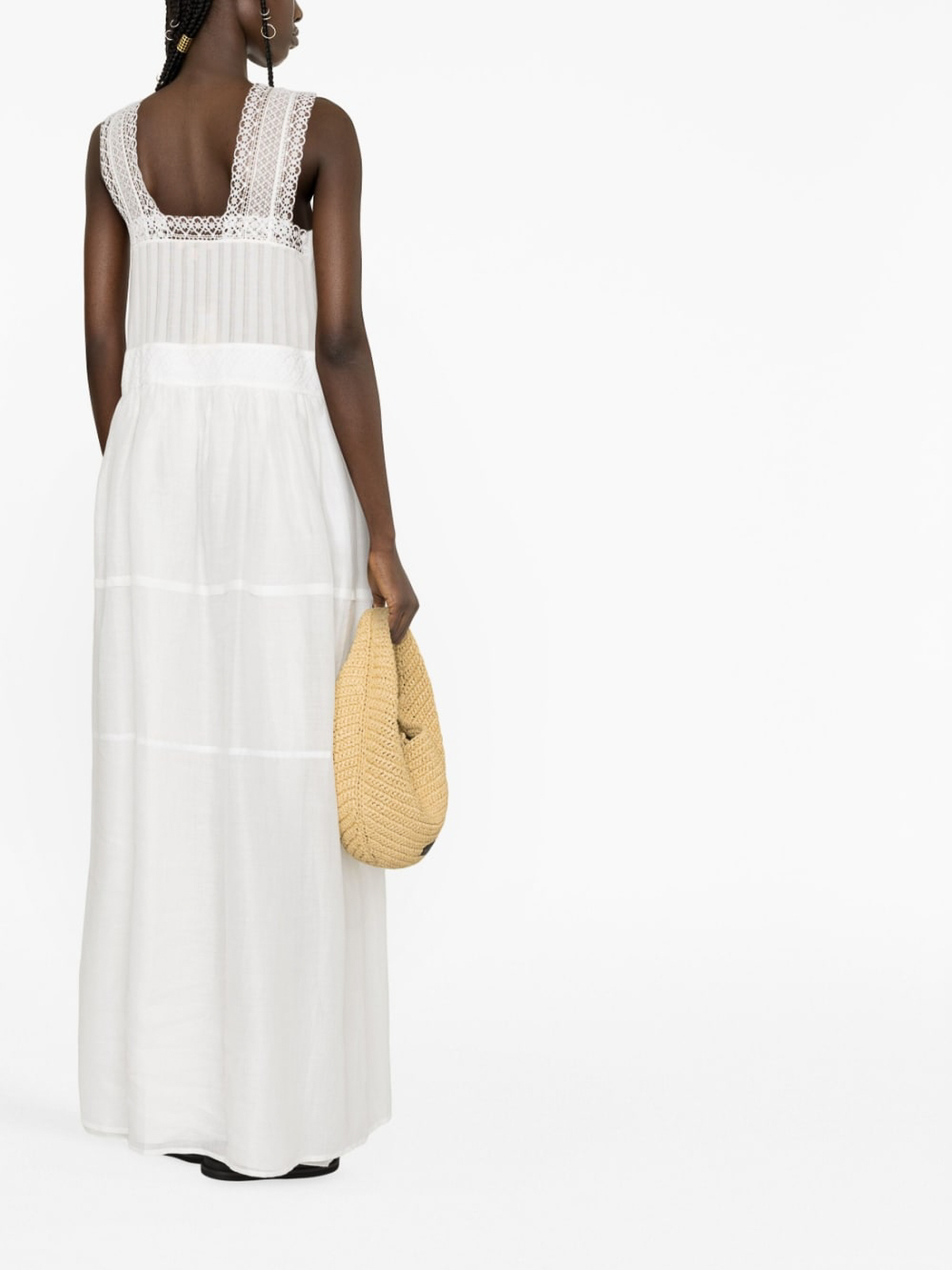 Ermanno Scervino Linen midi dress - White|D424Q605FWF10602