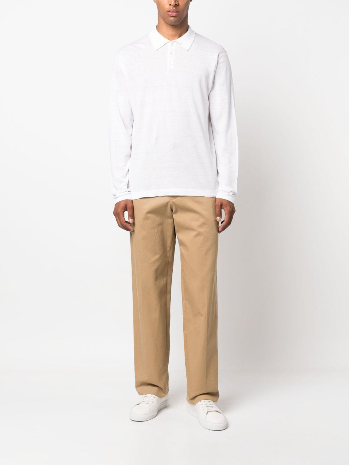 Shop Palto' Long Sleeve Linen Blend Shirt In White