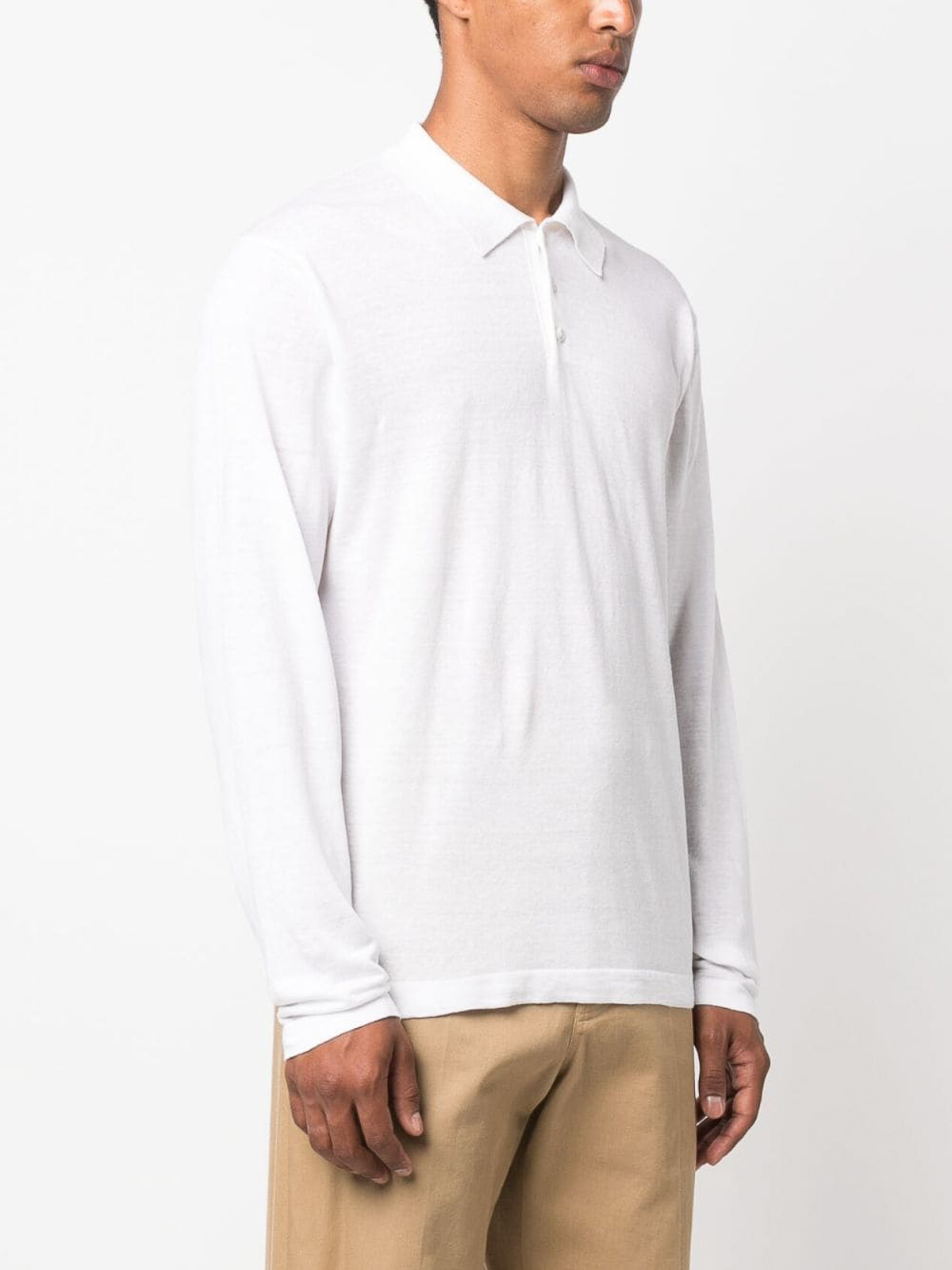 Shop Palto' Long Sleeve Linen Blend Shirt In White