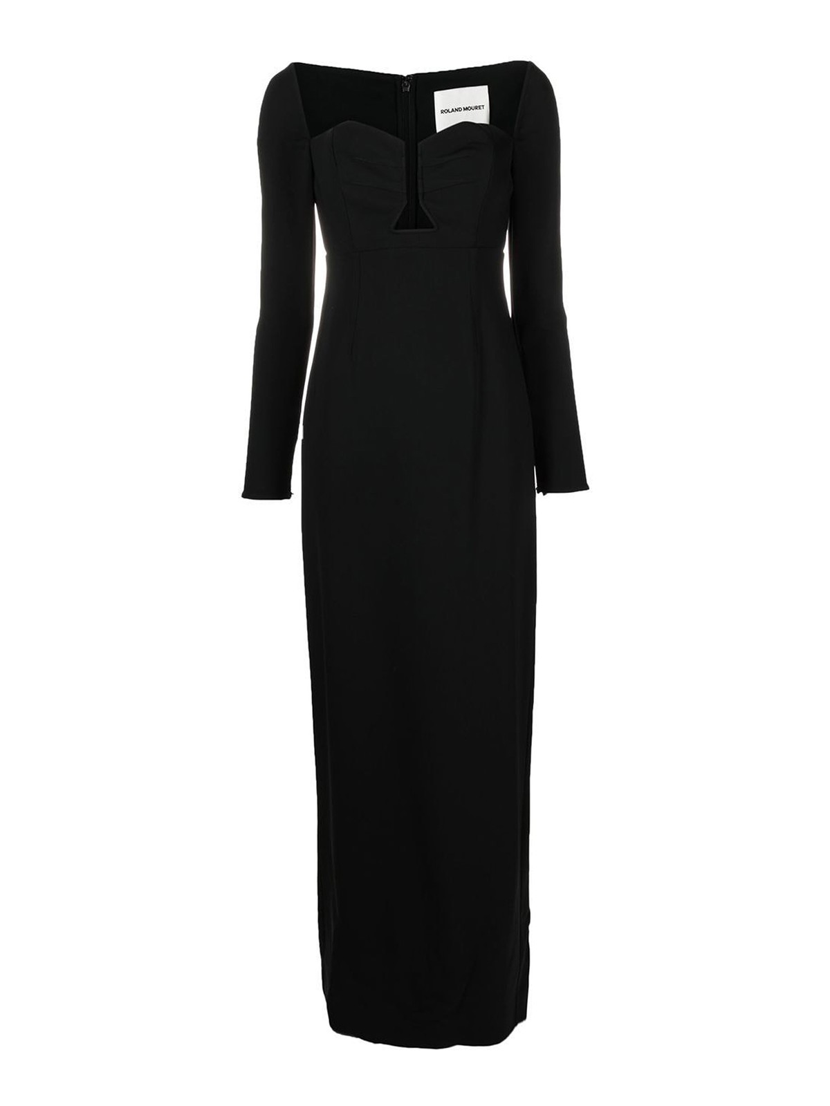 Roland Mouret Cutout Woven Maxi Dress In Negro