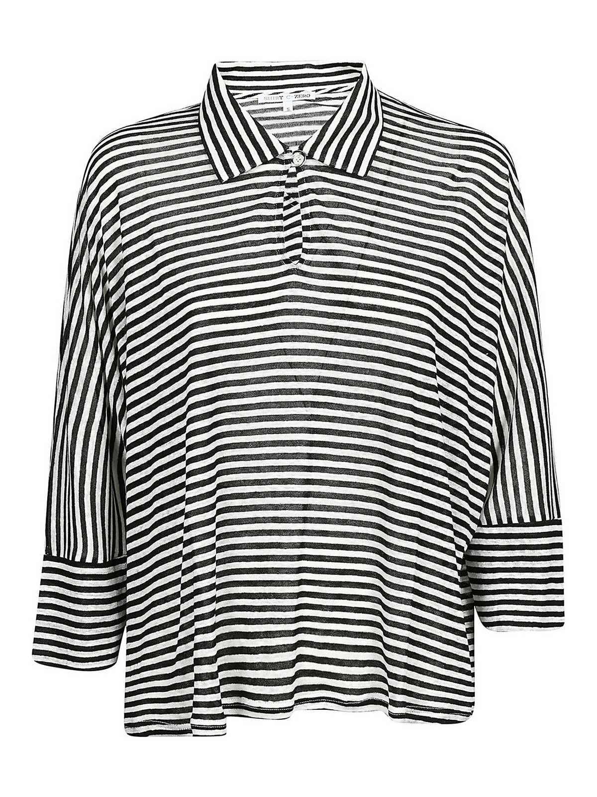 Shirt C-zero Striped Polo Shirt In Black