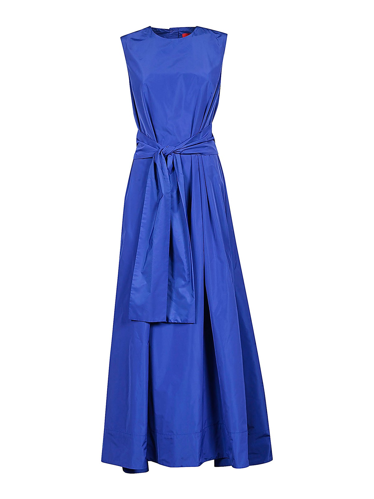 Shop Co.go Sash At The Waist Long Dress In Blue