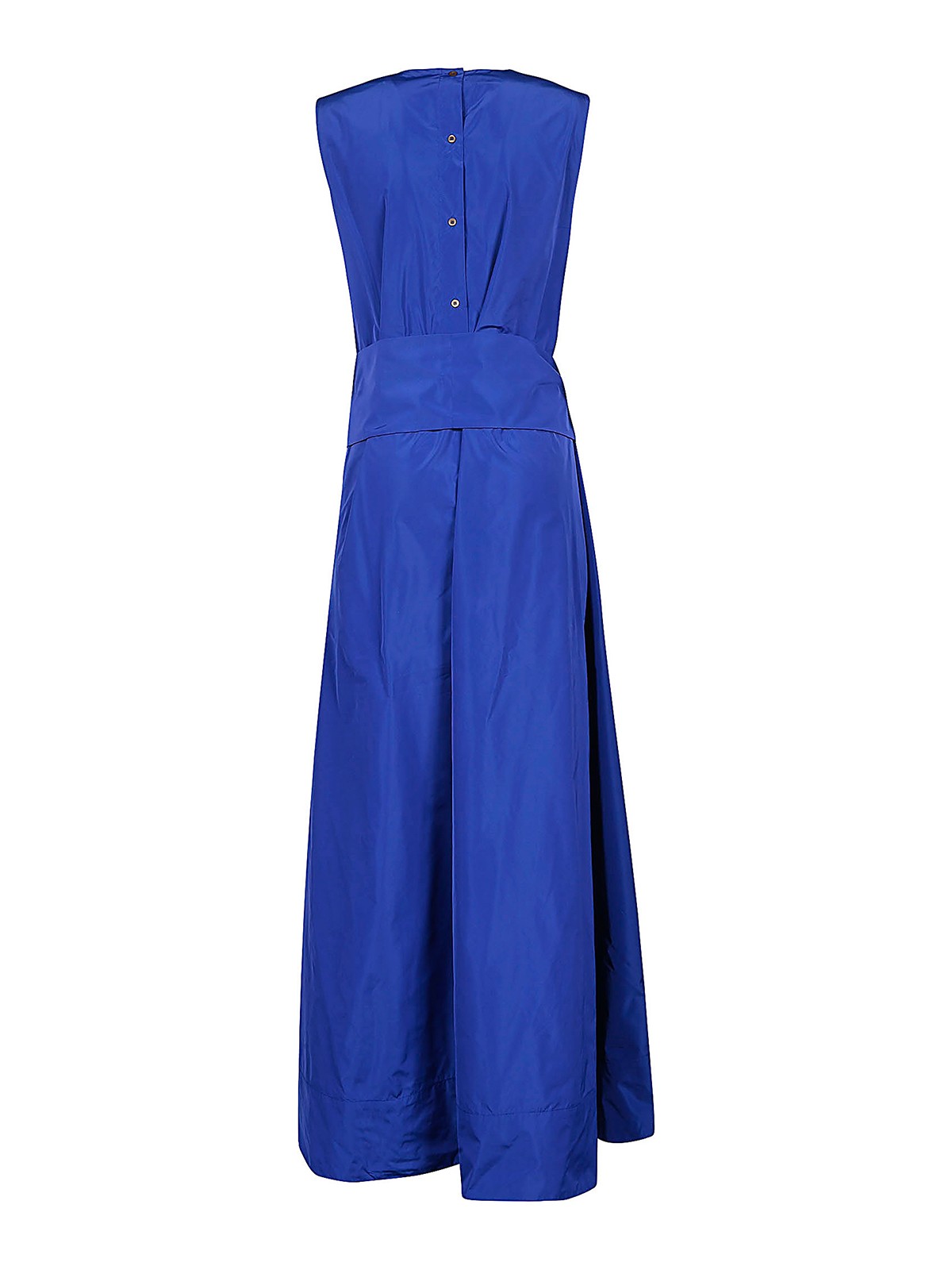 Shop Co.go Sash At The Waist Long Dress In Blue