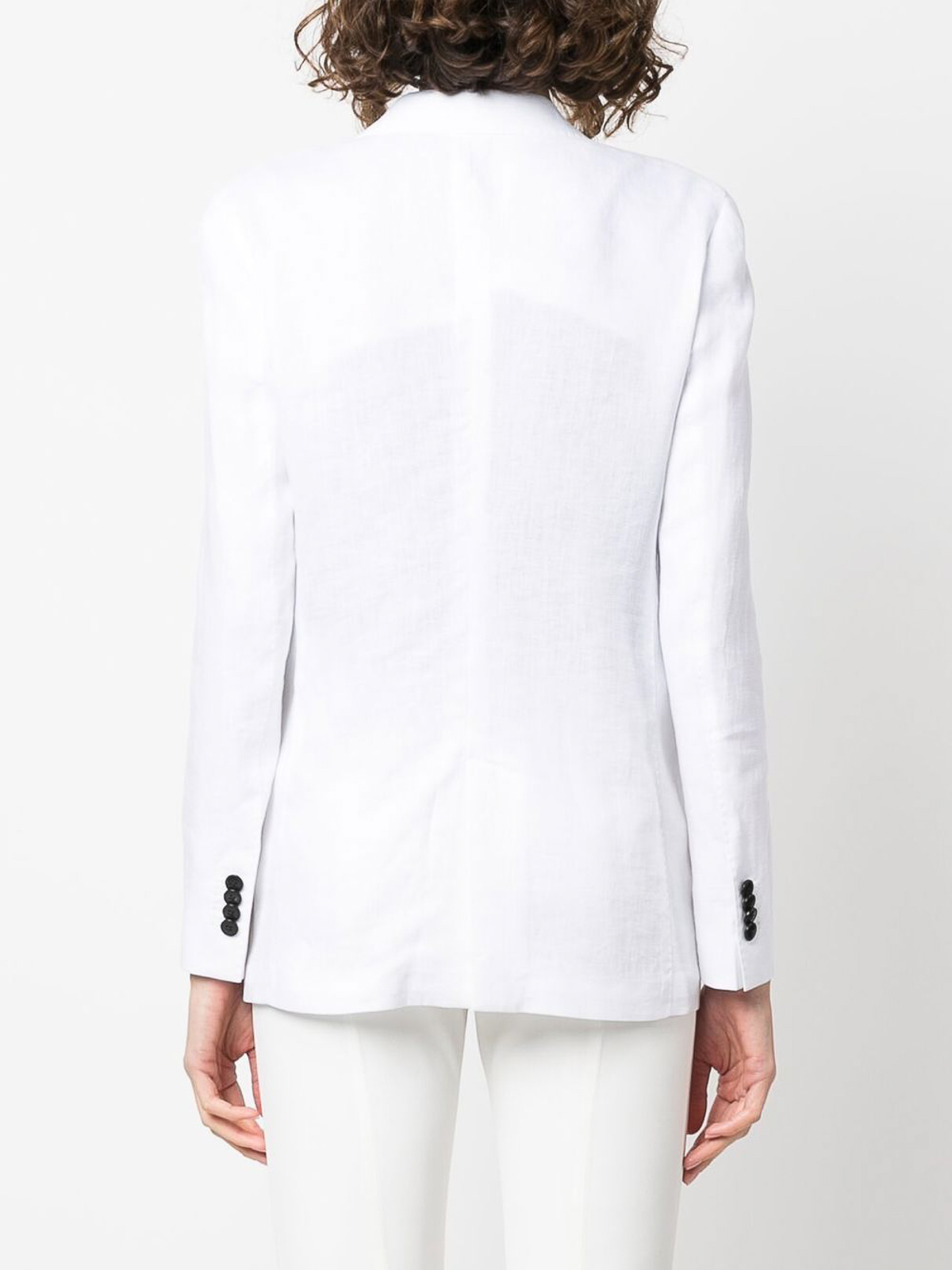Shop Gabriele Pasini Linen Single Breasted Jacket In Negro