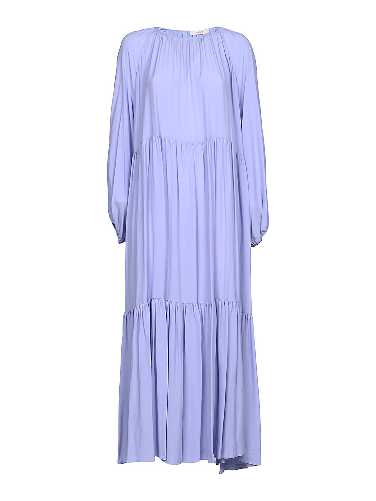 Jucca Flounce Long Dress In Púrpura