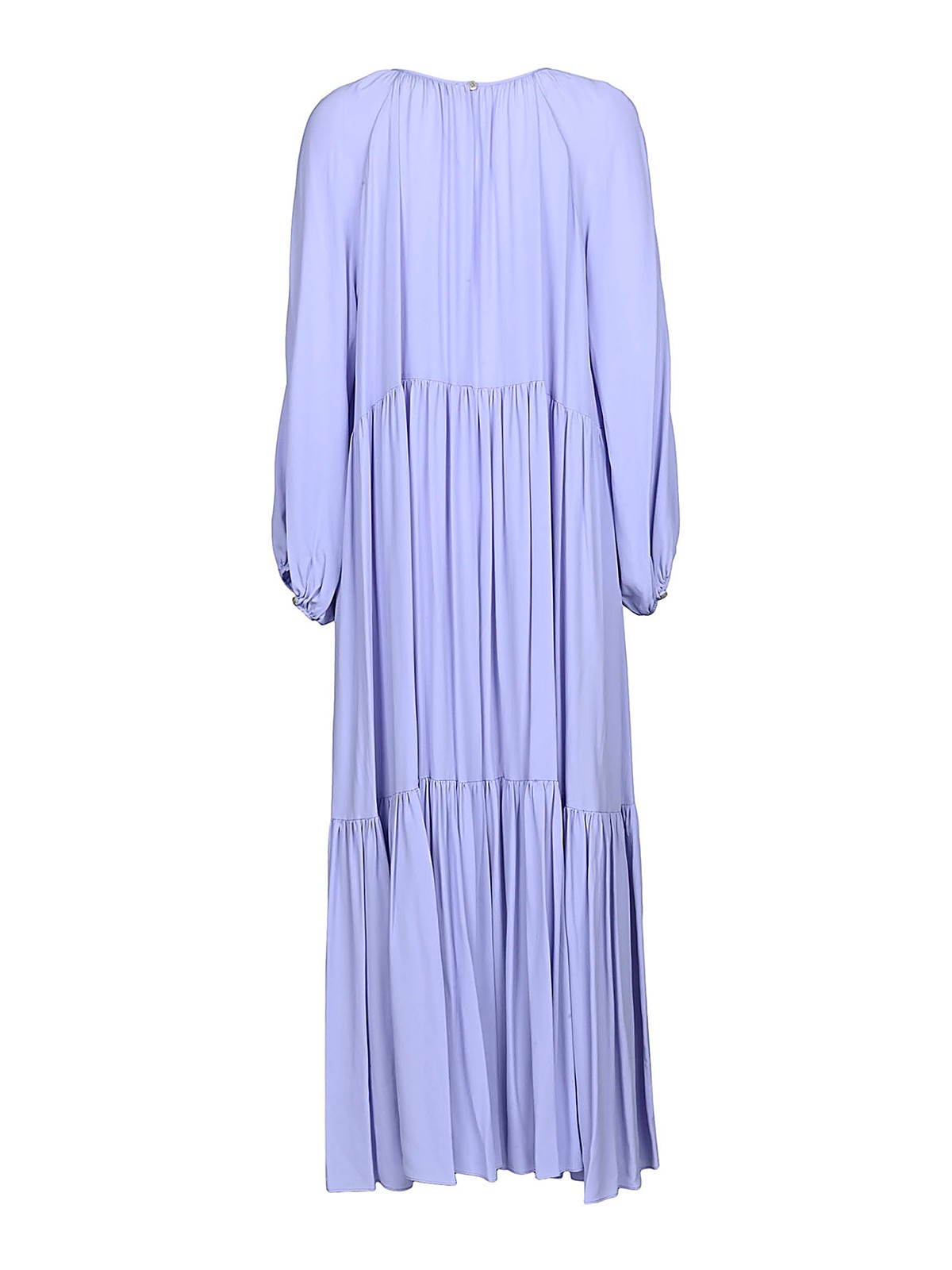 Shop Jucca Flounce Long Dress In Púrpura