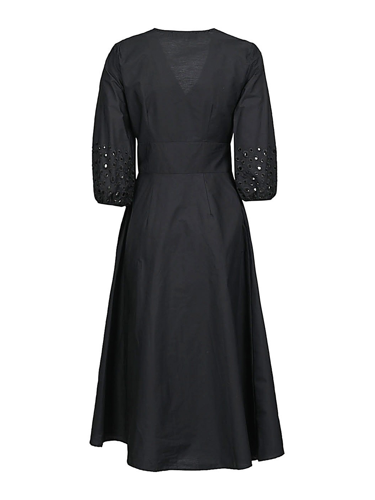 Shop Skill&genes Cotton Long Dress In Black