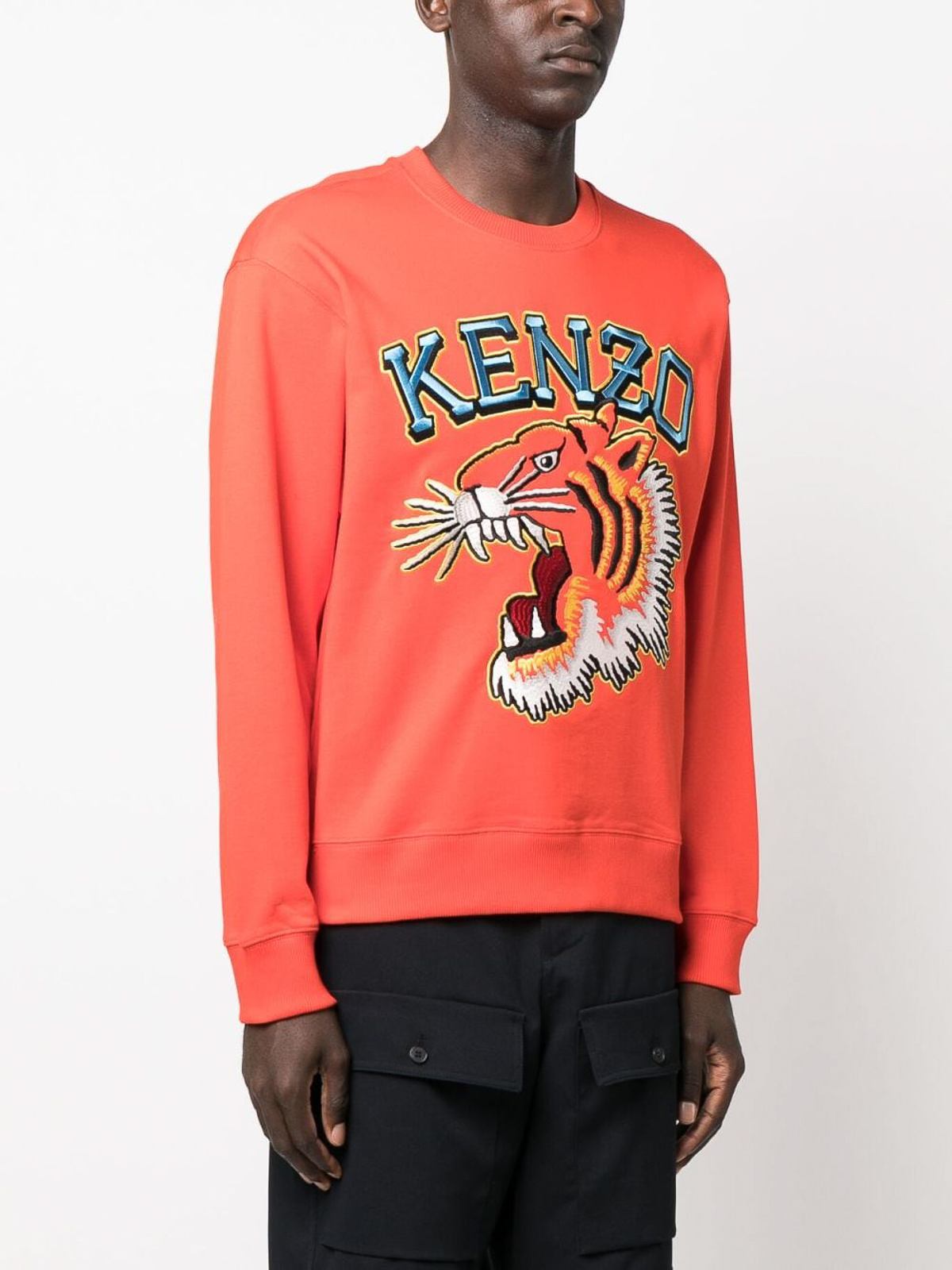 Shop Kenzo Tiger Varsity Cotton Sweatshirt In Red