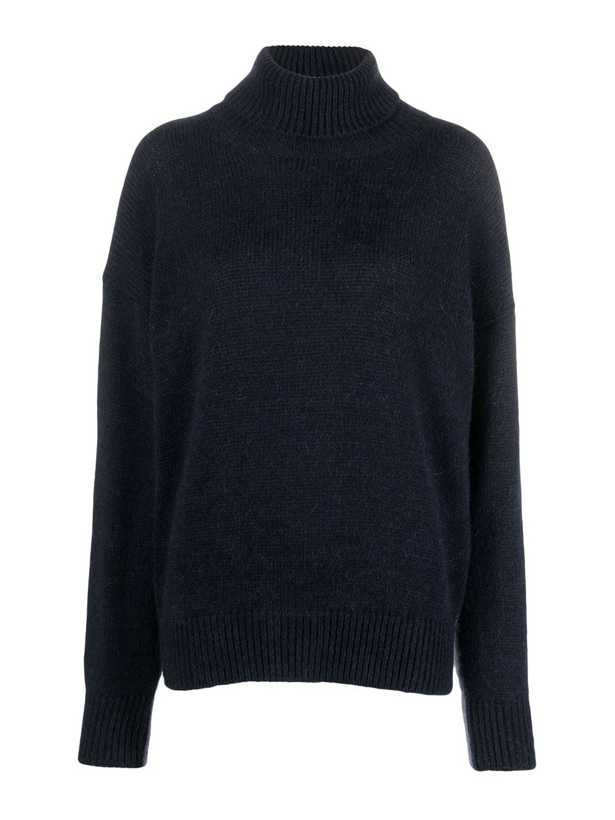 Alysi Mohair Wool Turtleneck Sweater In Blue