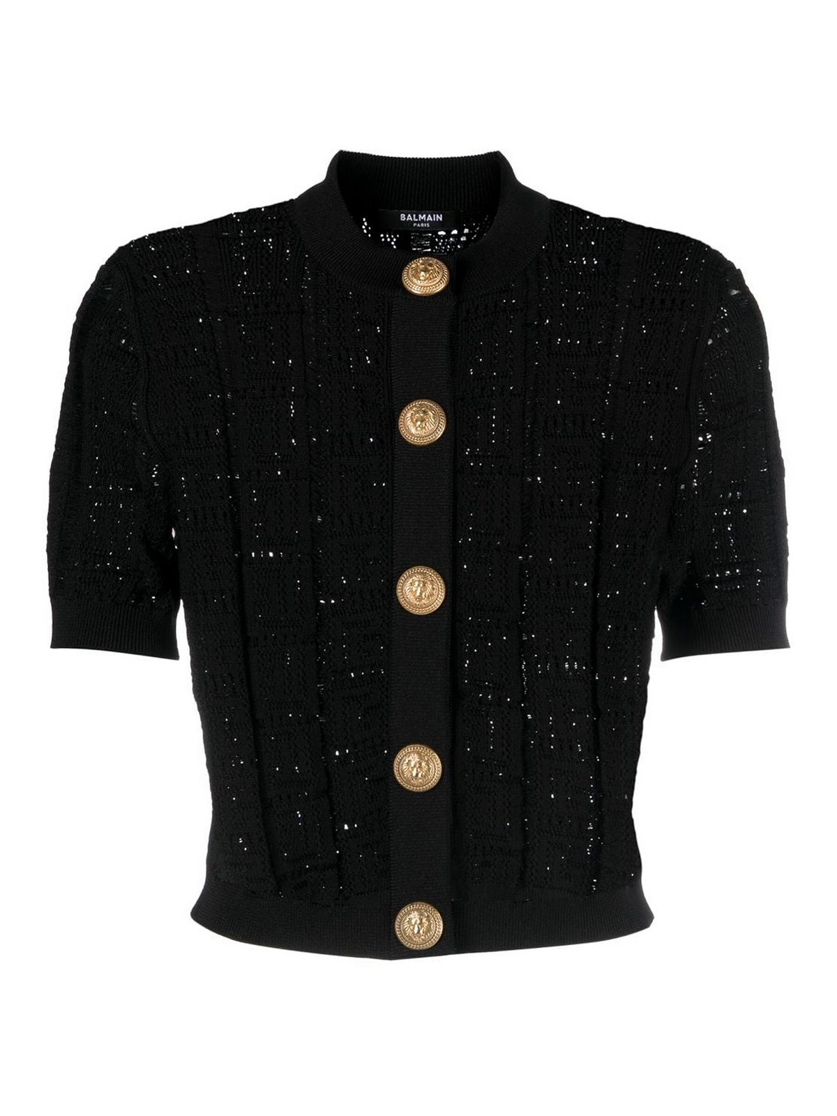 Balmain Pb Labyrinth Knit Cardigan In Black