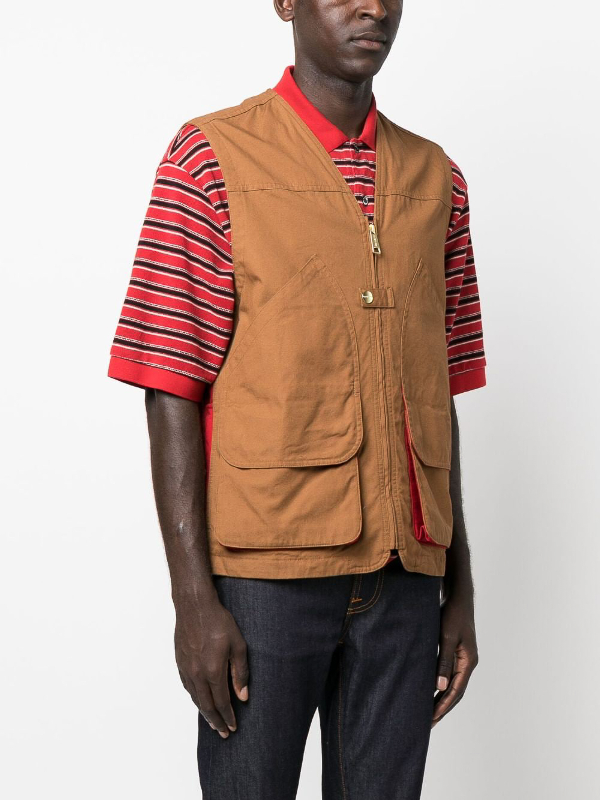 Shop Carhartt Heston Cotton Vest In Brown