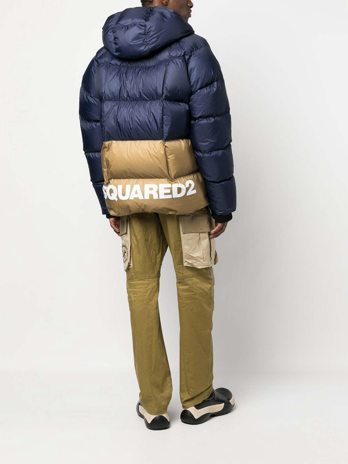 Shop Dsquared2 Nylon Puffer Down Jacket In Blue