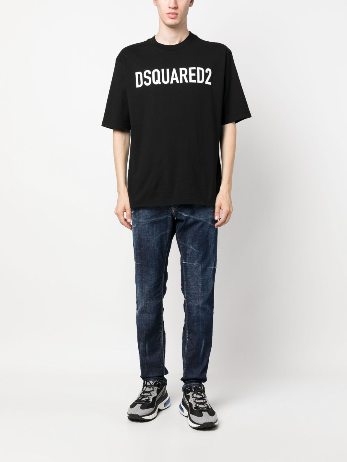 Shop Dsquared2 Logo Cottn T-shirt In Black