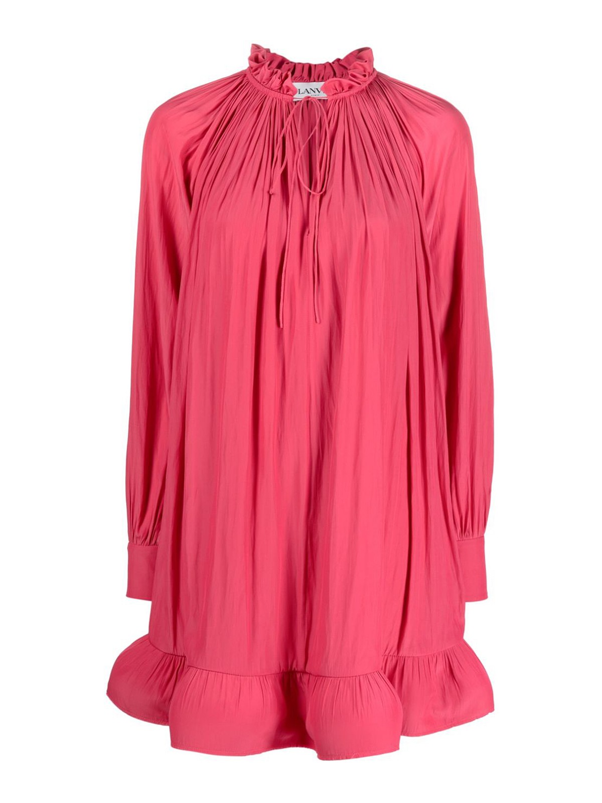Shop Lanvin Ruffles Short Dress In Multicolour