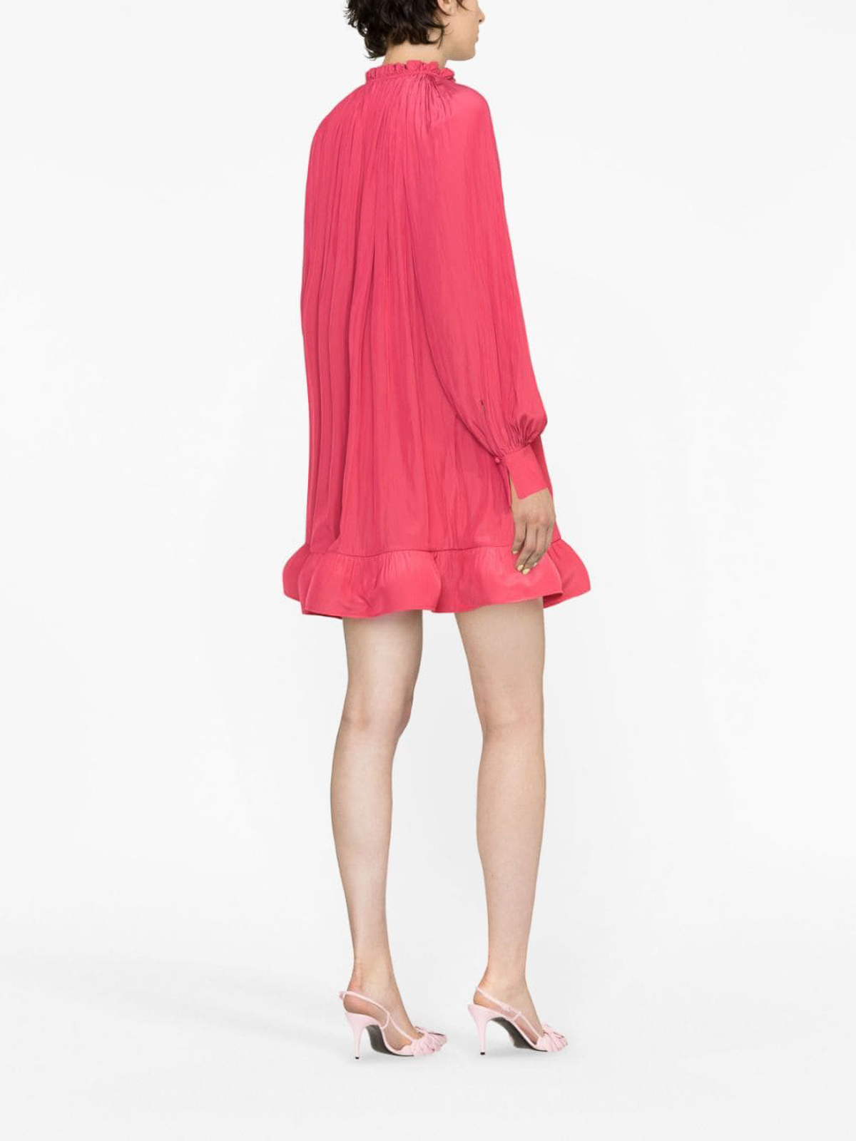 Shop Lanvin Ruffles Short Dress In Multicolour