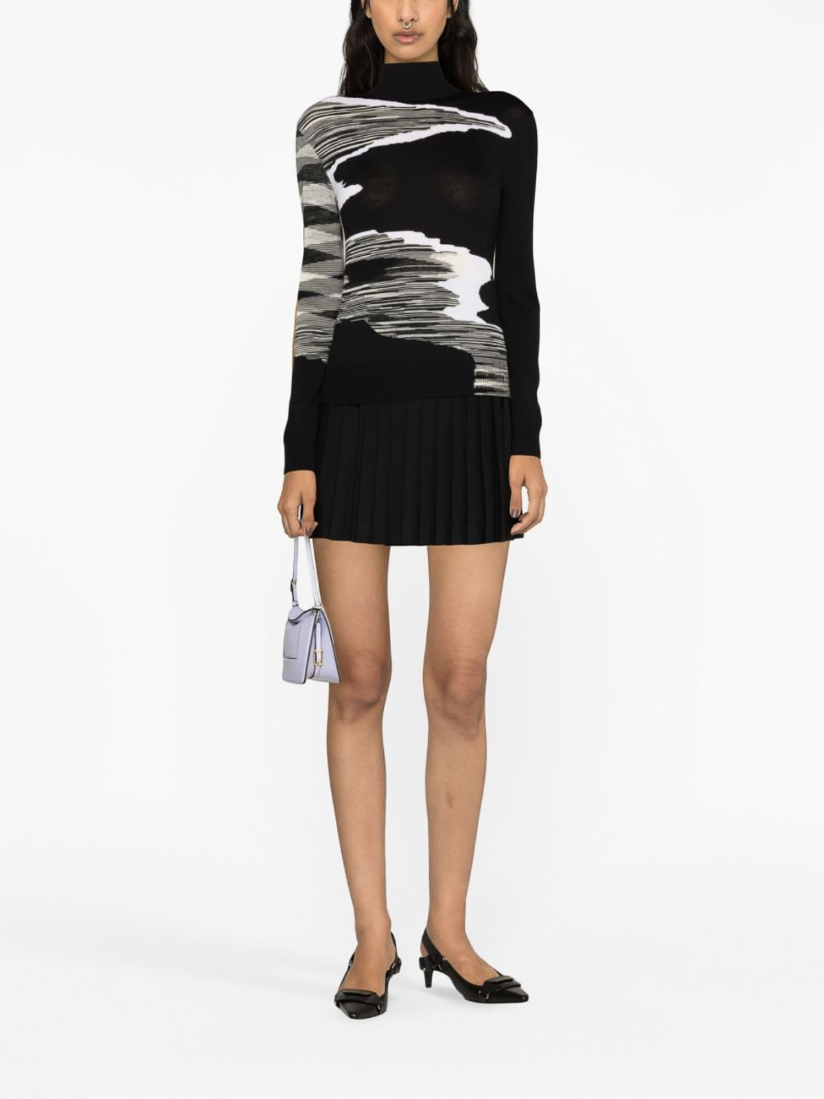 Shop Missoni Space-dyed Wool Turtleneck Sweater In Black