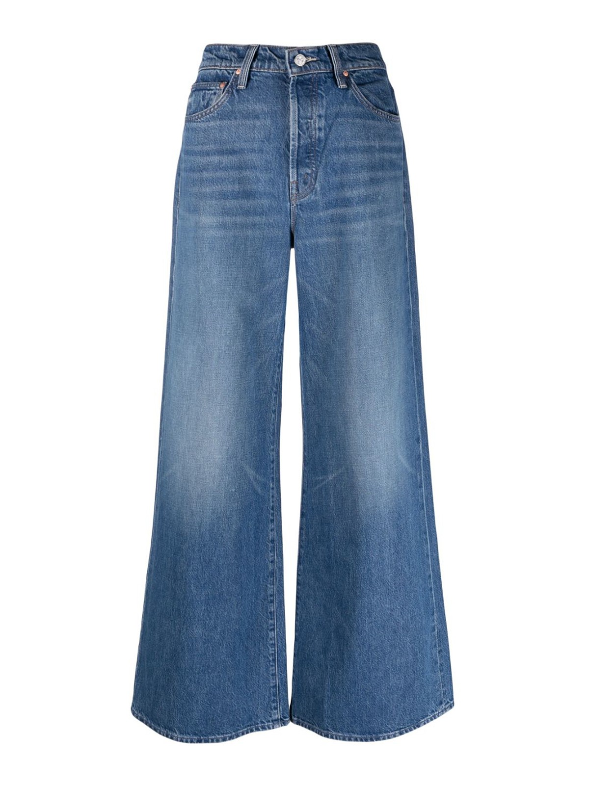 Shop Mother Roller Sneak Baggy Jeans In Blue