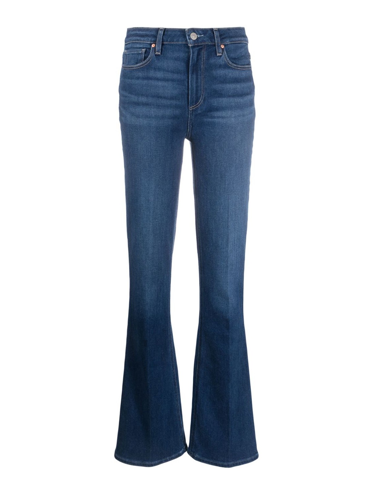 Paige Womens Laurel Canyon Flared Stretch-denim Blend Jeans Berlin In Blue