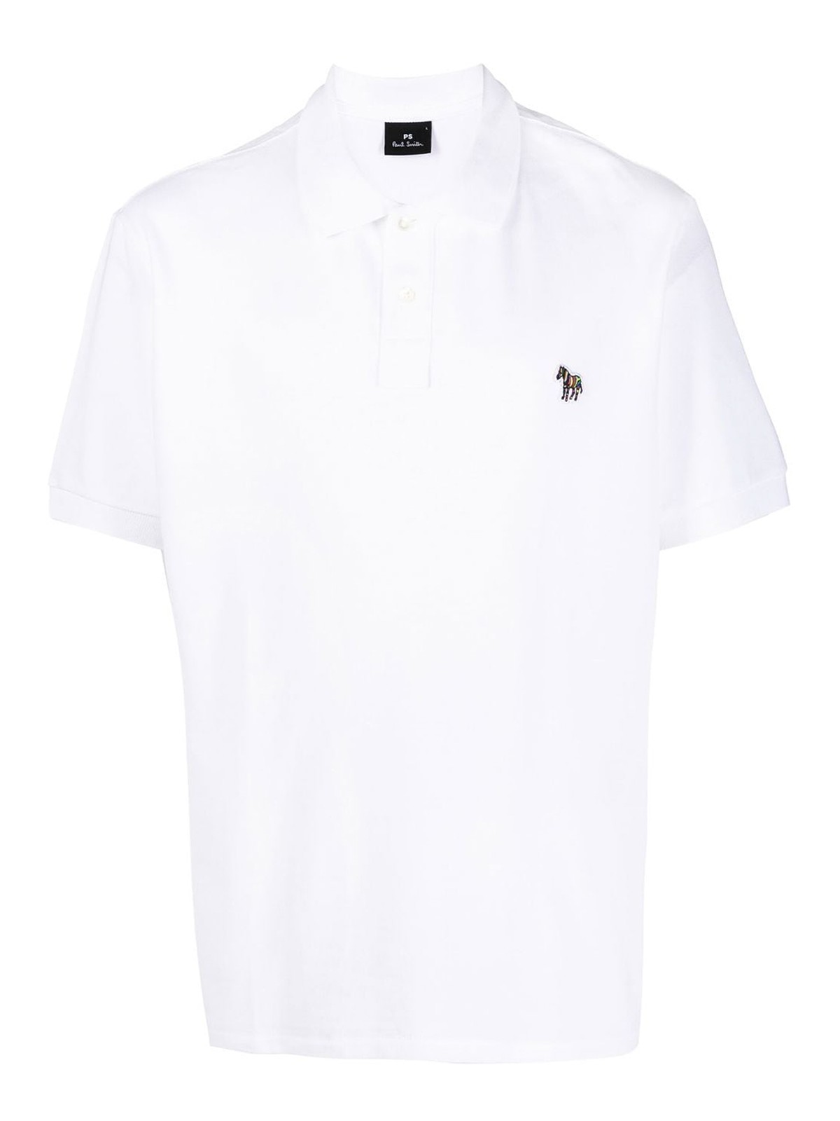 Ps By Paul Smith Logo Cotton Polo Shirt In White