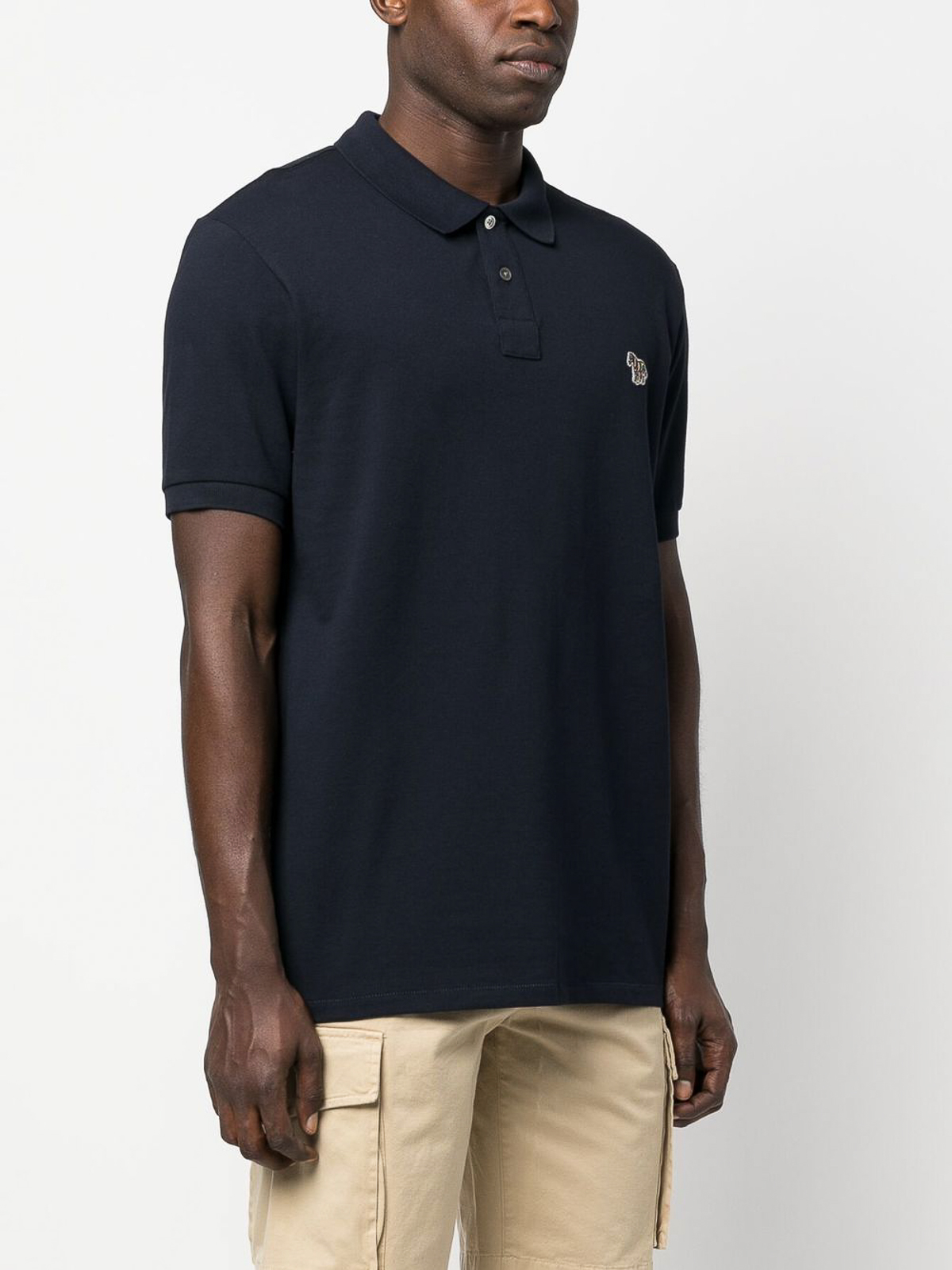 Shop Ps By Paul Smith Logo Cotton Polo Shirt In Blue