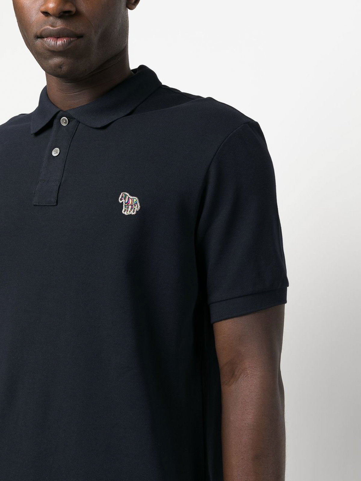 Shop Ps By Paul Smith Logo Cotton Polo Shirt In Blue