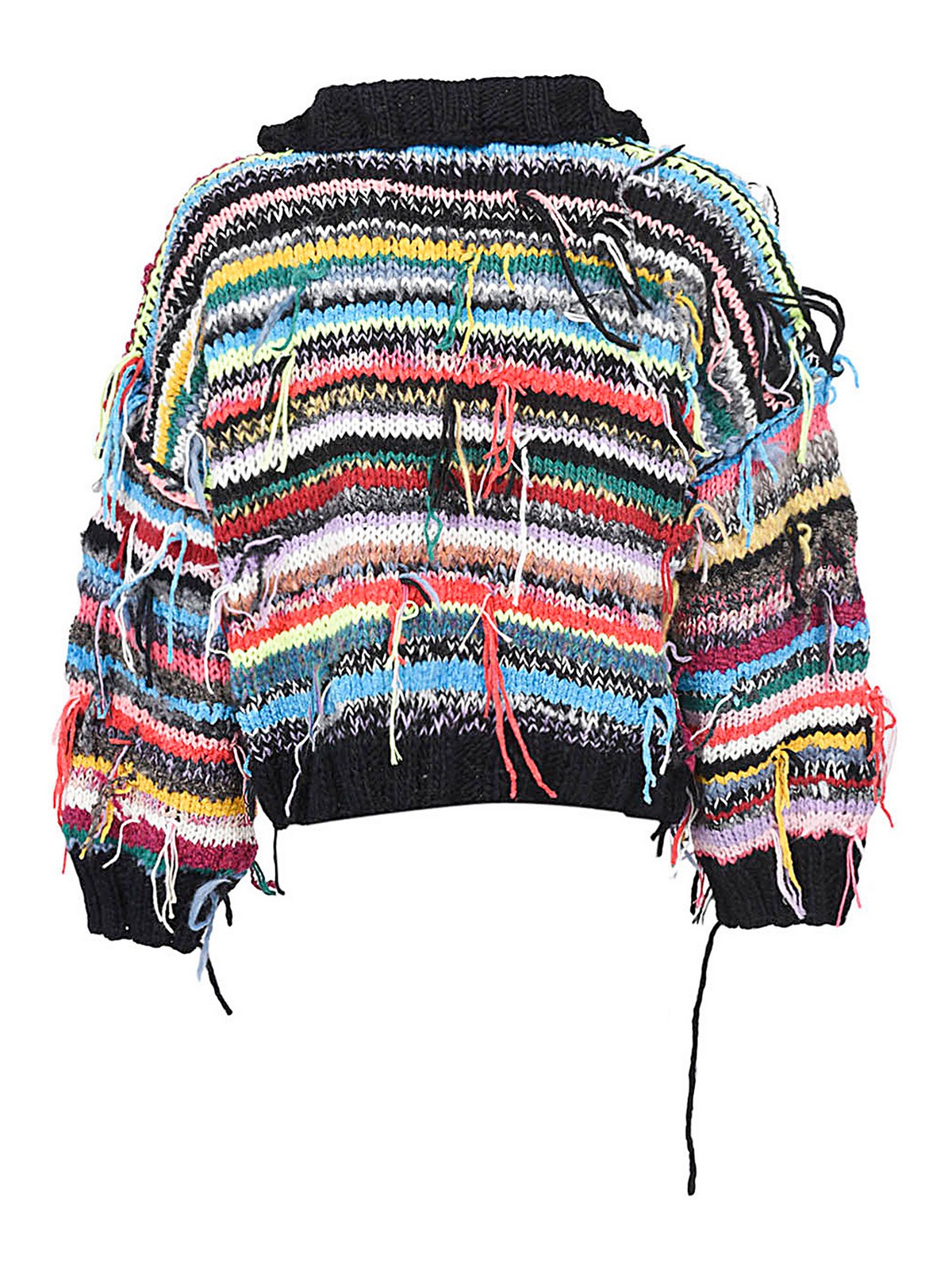 Shop Cavia Wool Crochet Oversized Cardigan In Multicolour