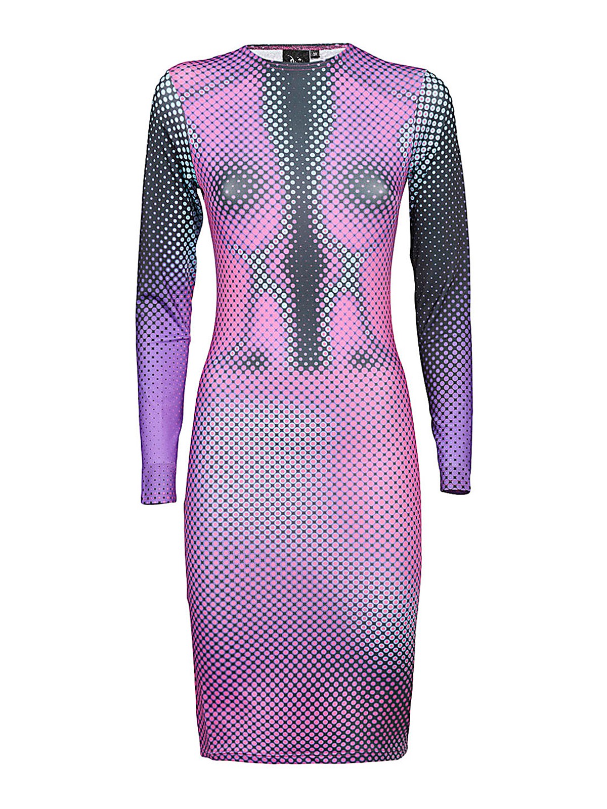 Sinead Gorey Digitally Print Fitted Short Dress In Nude & Neutrals
