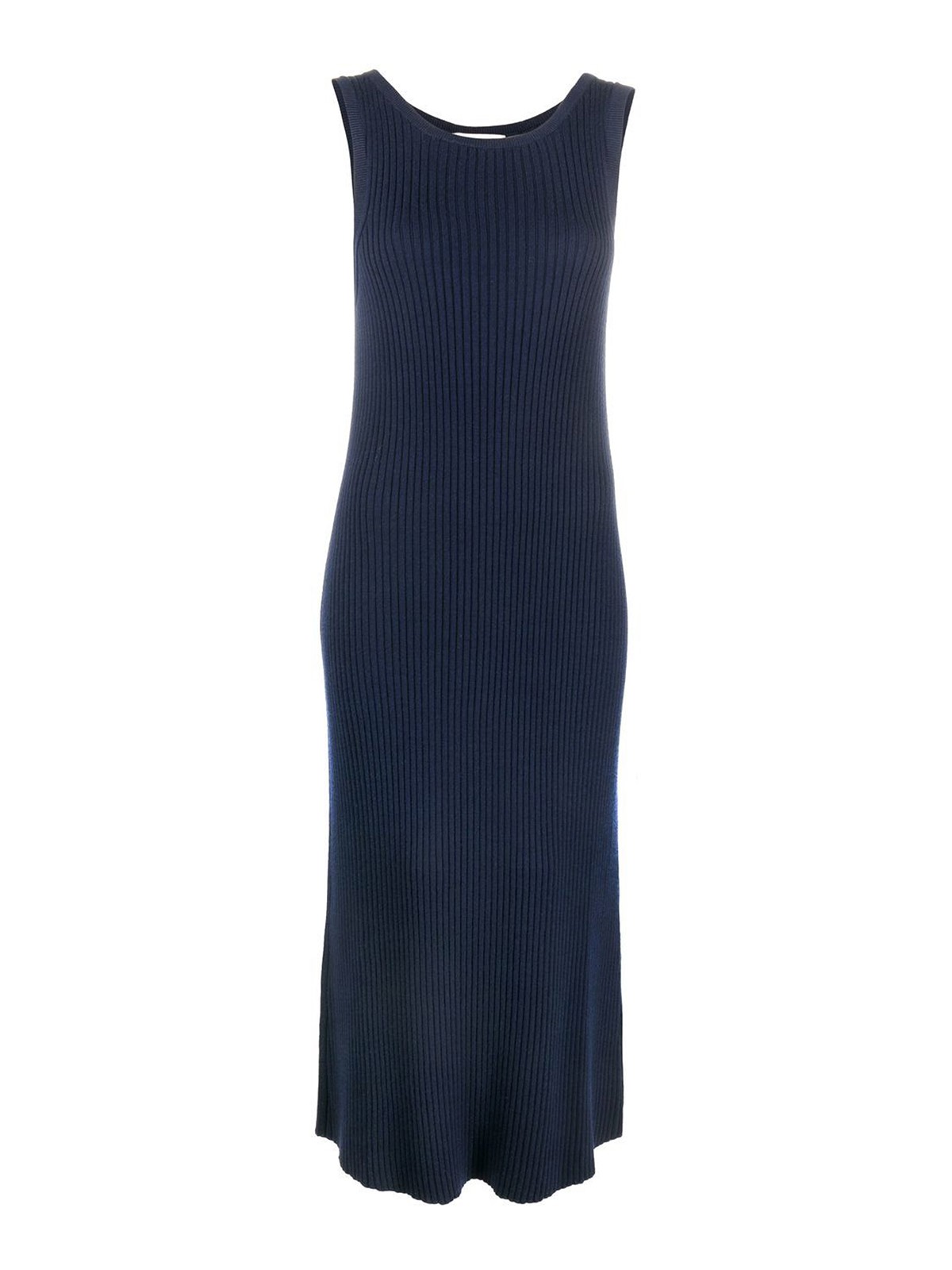 See By Chloé Long Sleeveless Knit Dress In Blue