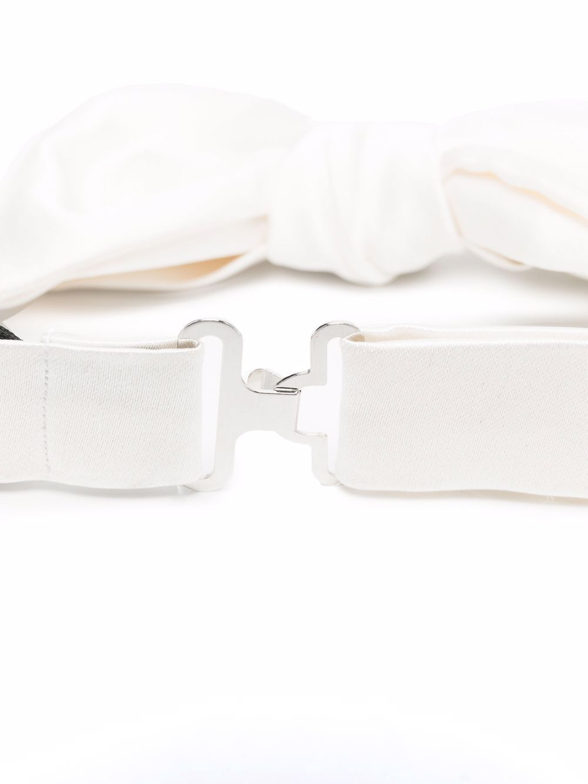 Shop Emporio Armani Silk Bow Tie In White