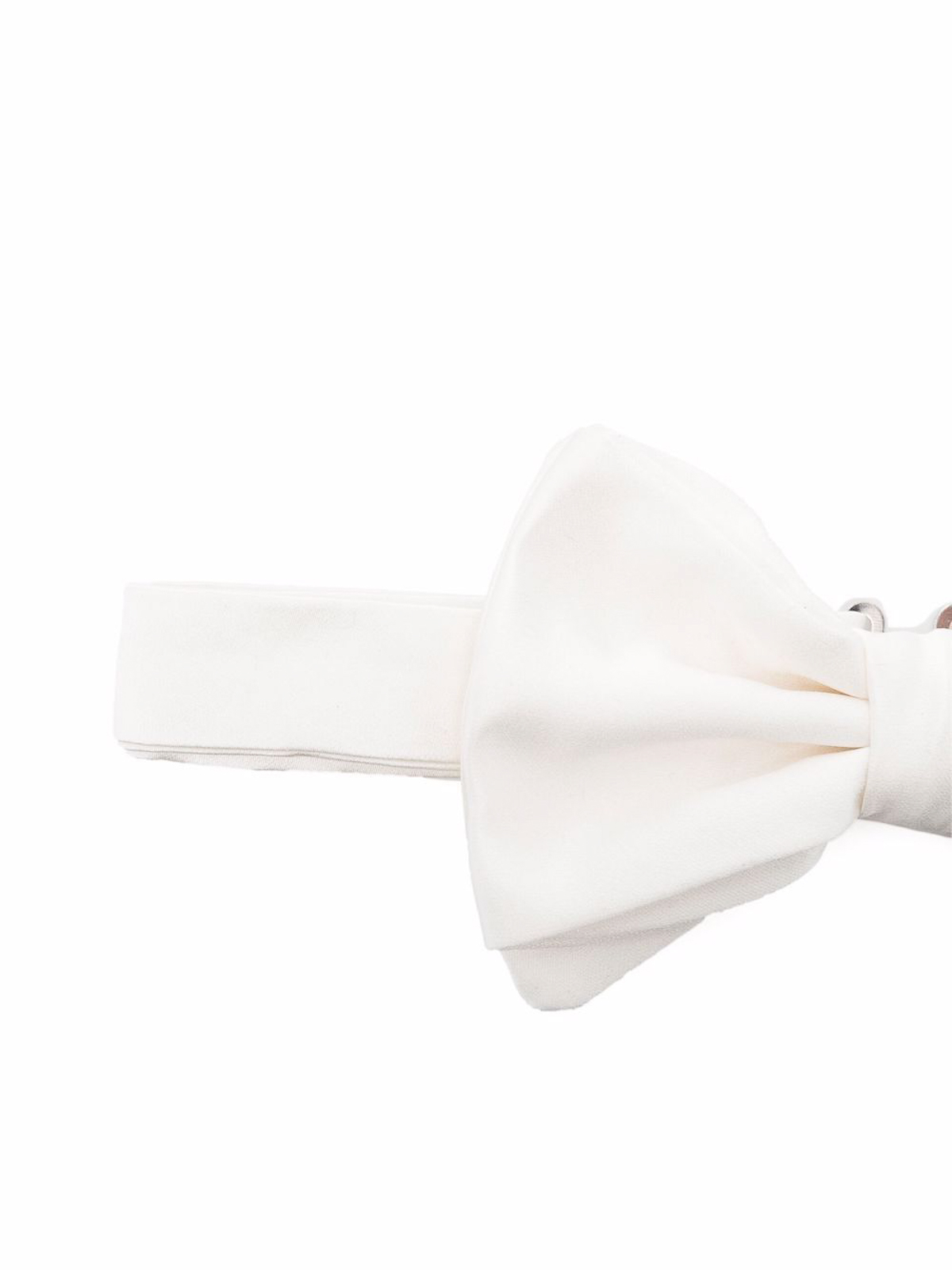Shop Emporio Armani Silk Bow Tie In White