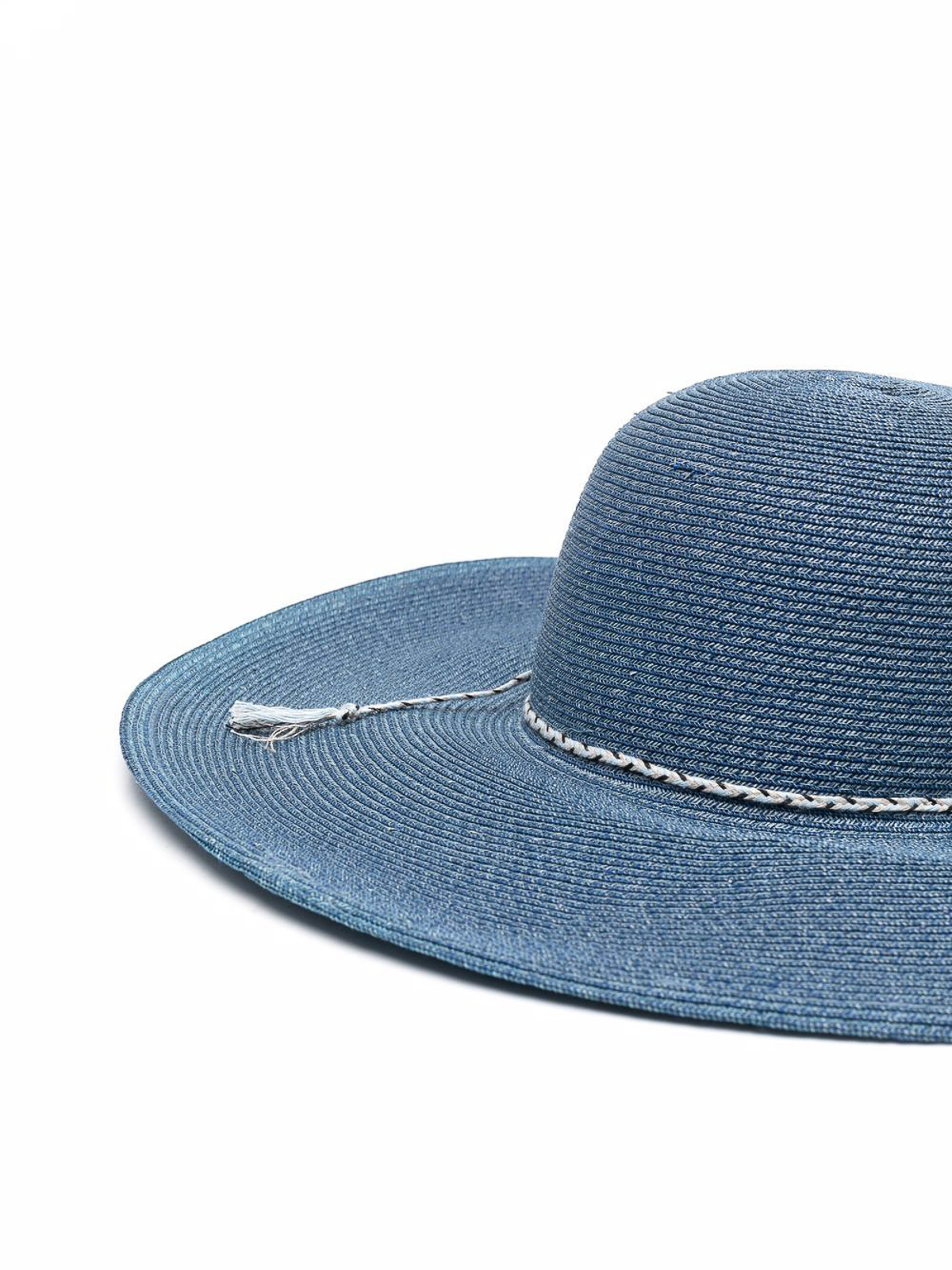 Shop Maison Michel Blanche Straw Hat In Azul