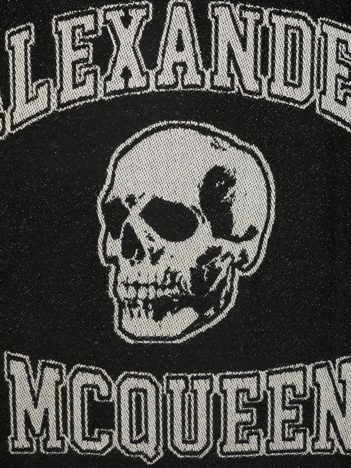 Shop Alexander Mcqueen Logo Wool Scarf In Black