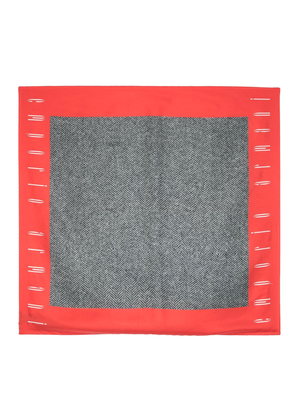 Shop Emporio Armani Printed Silk Foulard In Red