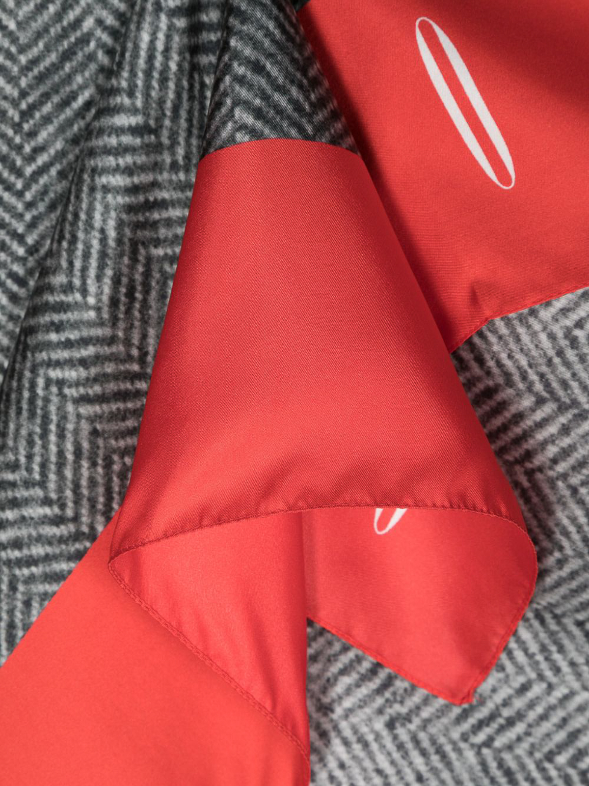 Shop Emporio Armani Printed Silk Foulard In Red