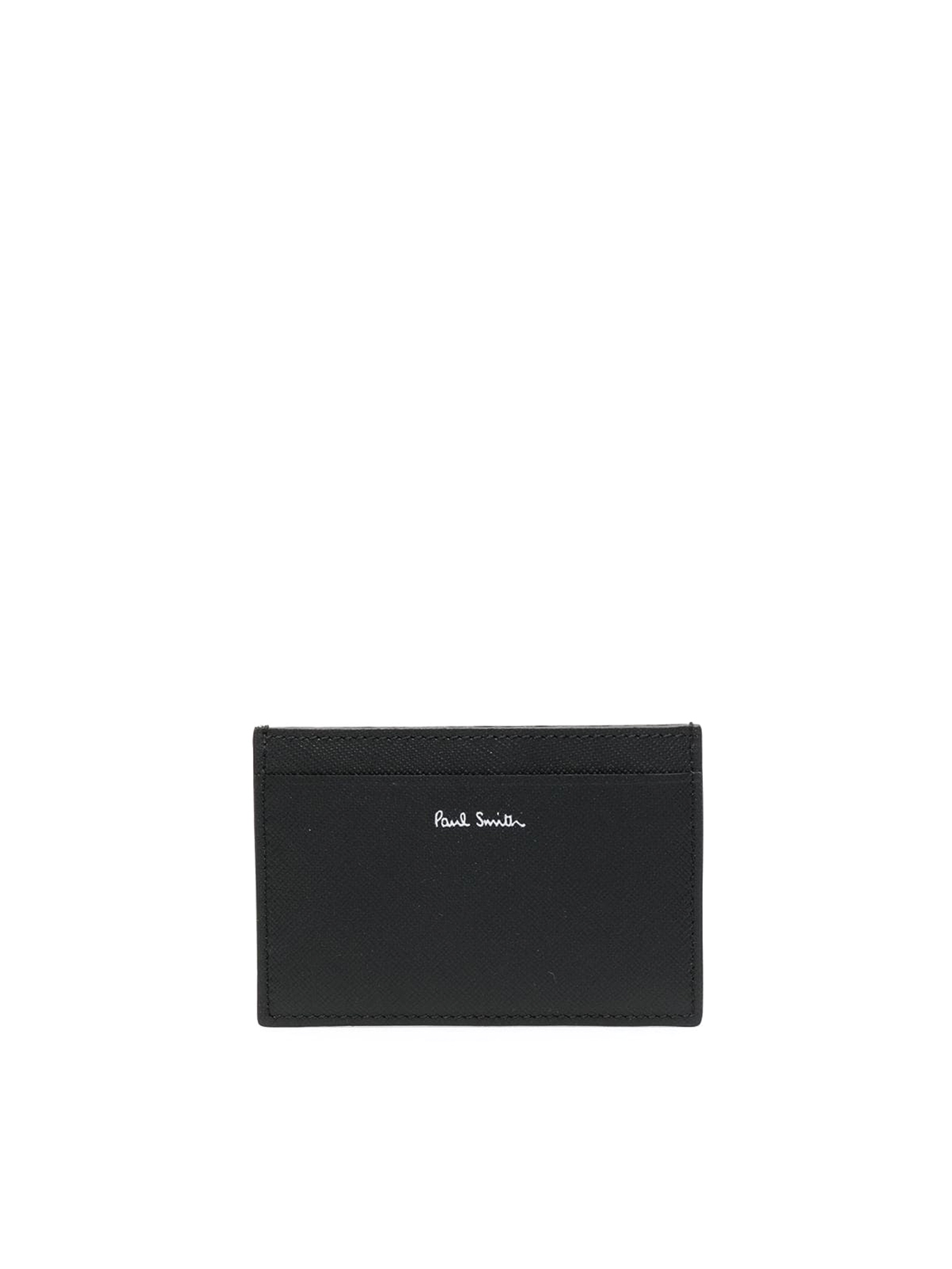 Paul Smith Logo Leather Credit Card Case In Black
