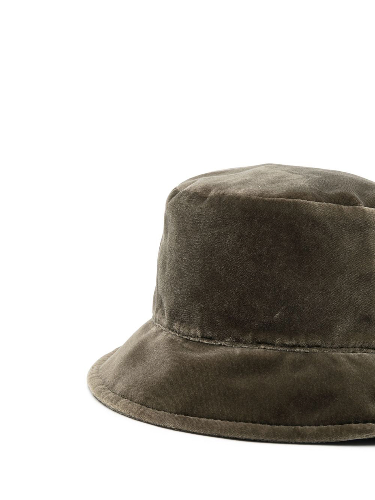 Shop Maison Michel Jason Velvet Bucket Hat In Light Brown