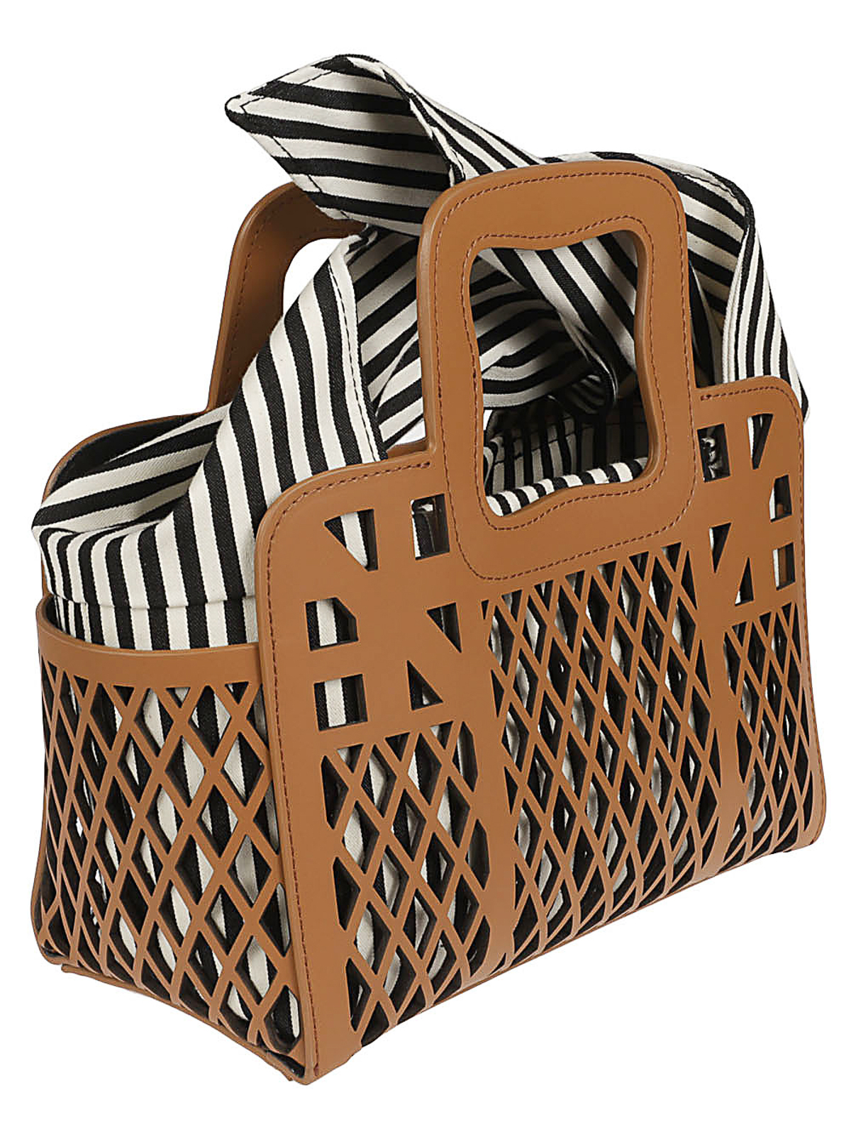 Shop Anita Bilardi Ape Small Leather Handbag In Brown