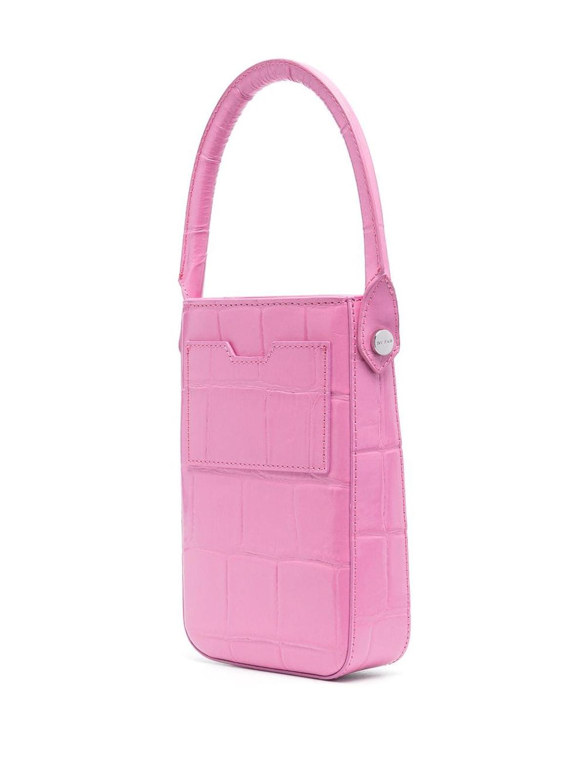 Shop By Far Note Leather Handbag In Multicolour