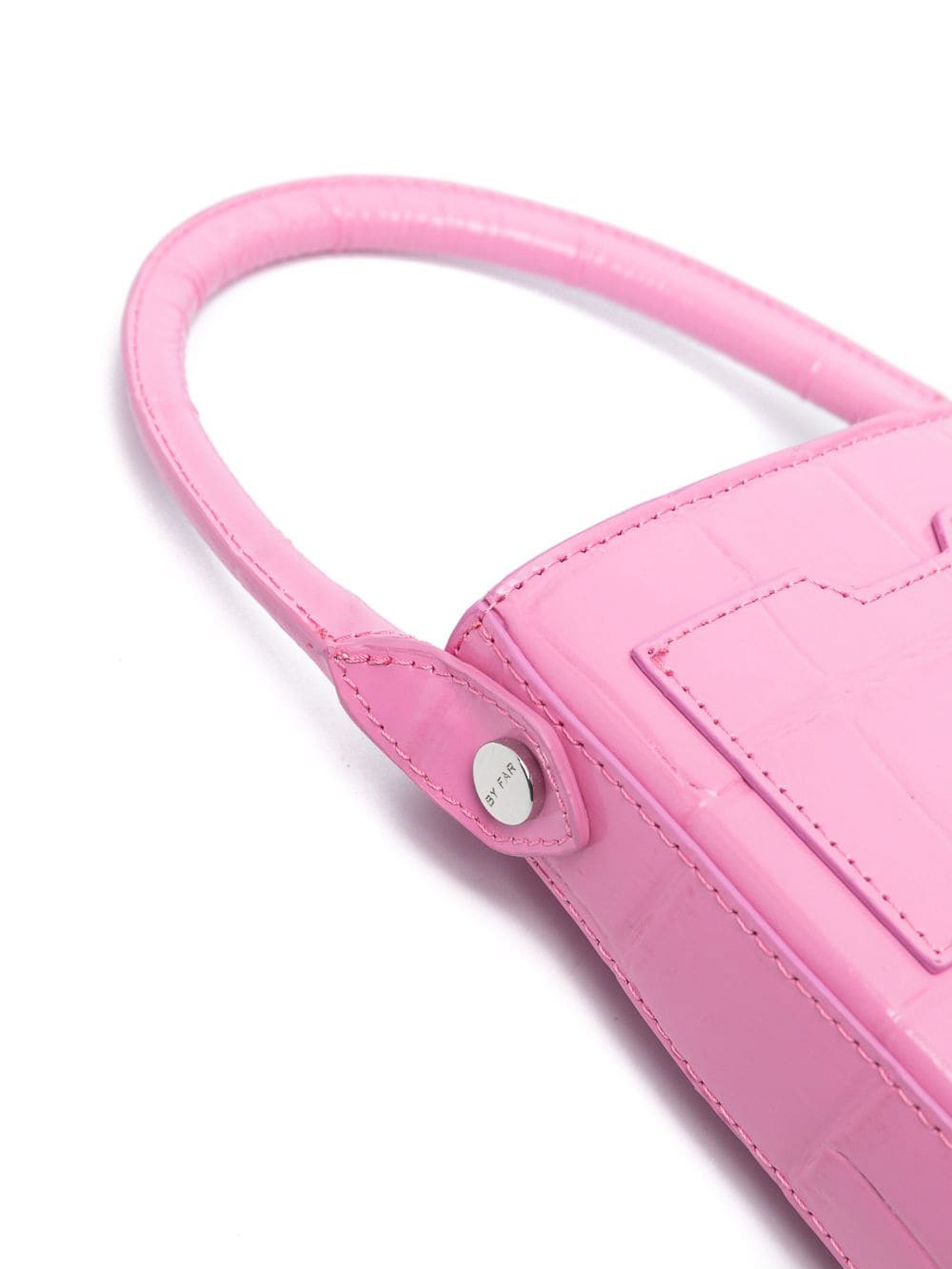 Shop By Far Note Leather Handbag In Multicolour