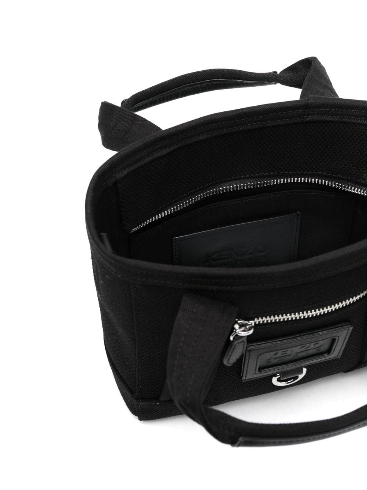Kenzo Kenzo tag cotton mini tote bag - Black | FD62SA921F0199