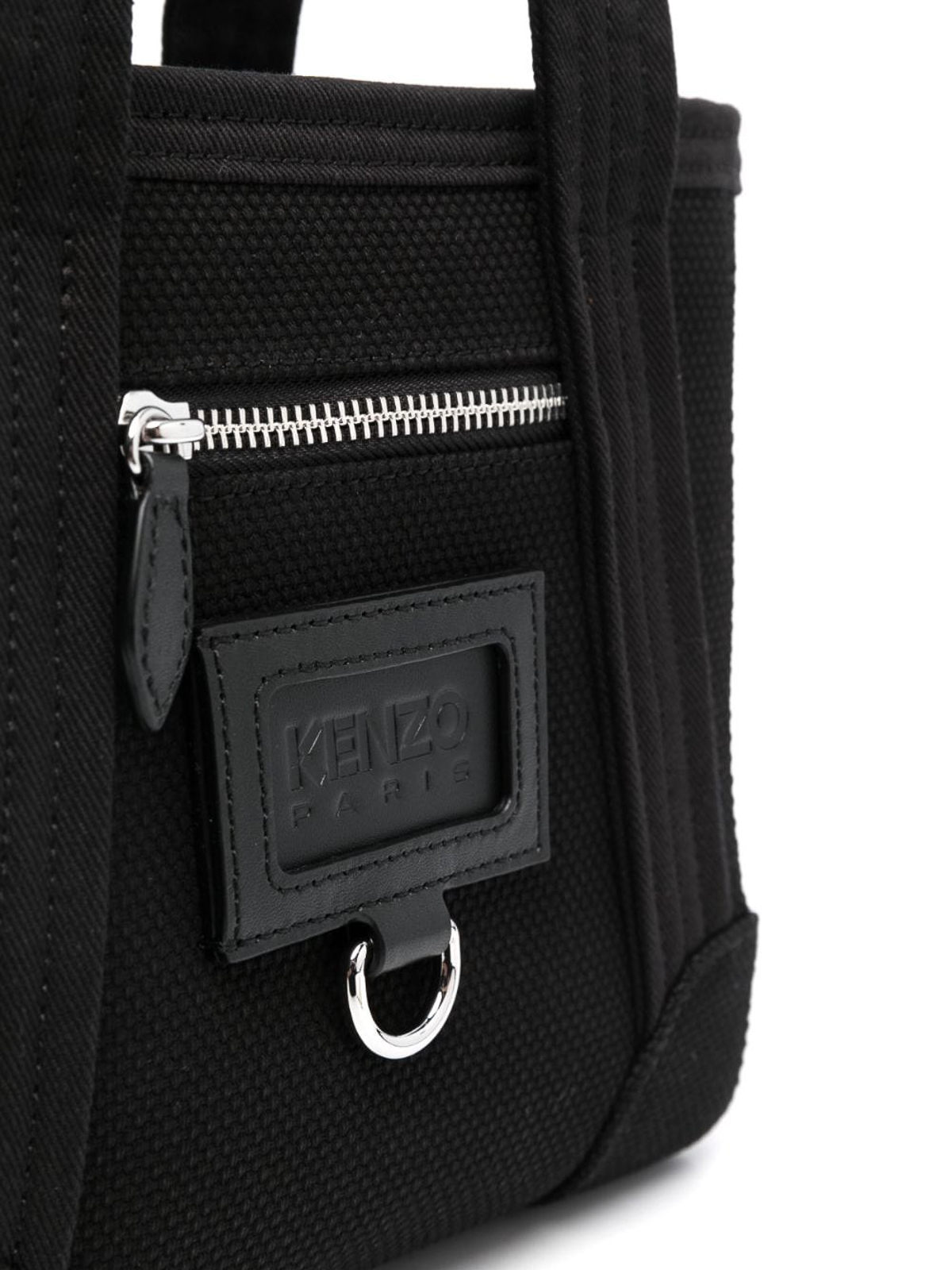 Kenzo Kenzo tag cotton mini tote bag - Black|FD62SA921F0199