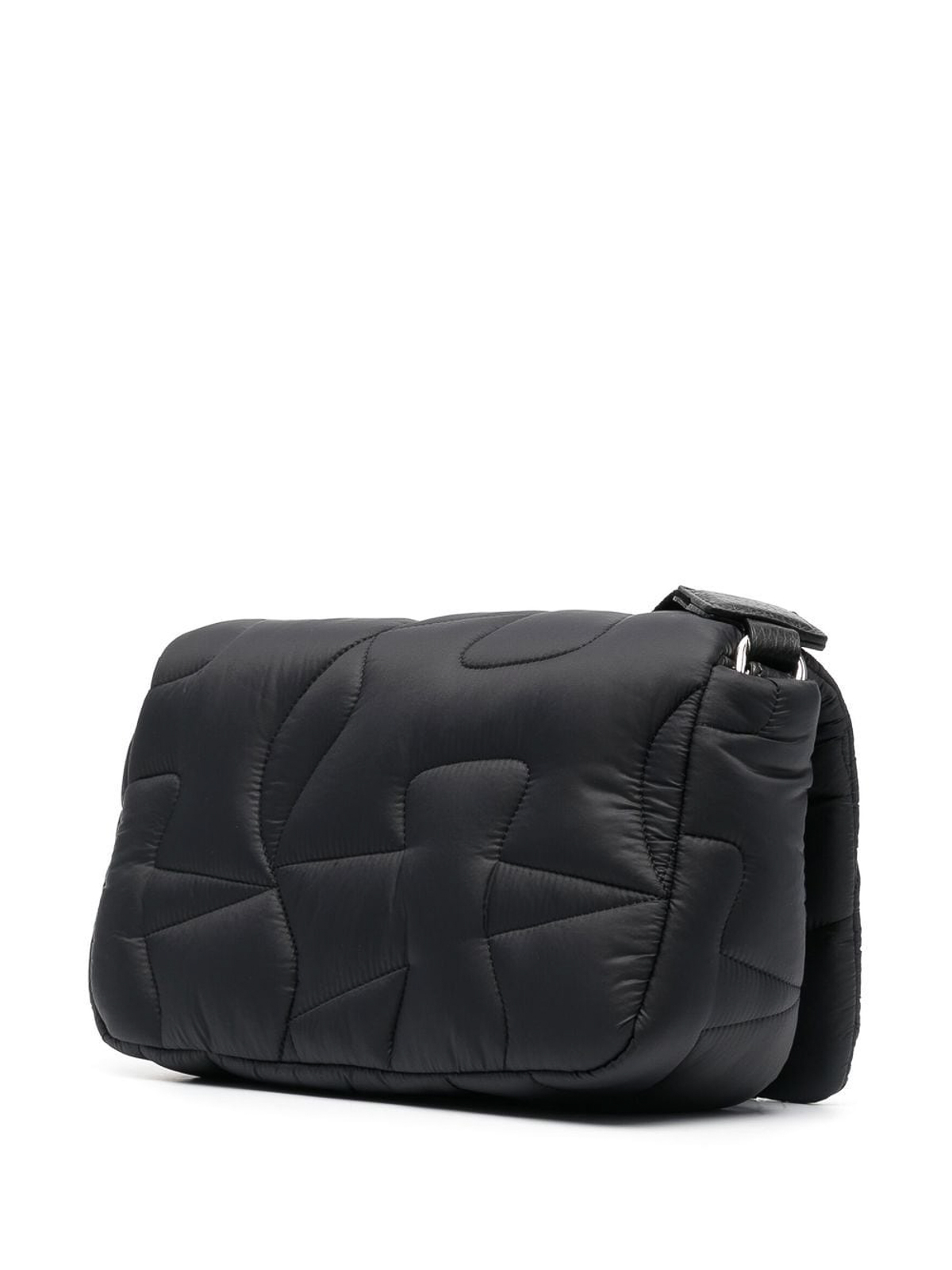 Shop Hogan Quilted Technical Fabric Crossbody Bag In Black