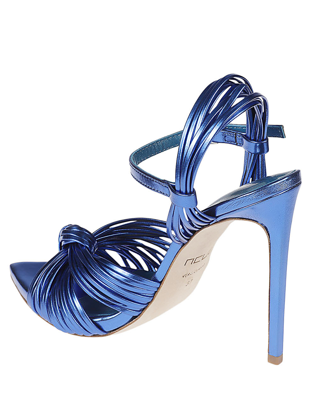 Shop Ncub Aura 37 Laminate Sandals In Blue
