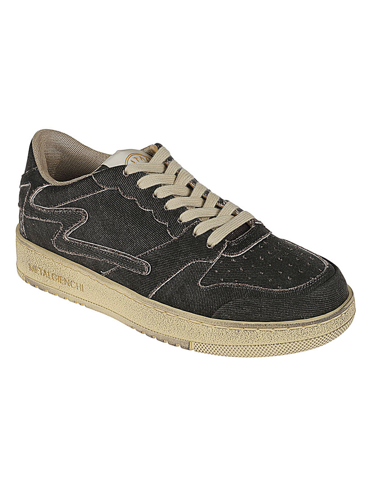 Shop Metalgienchi Icx Low Leather Sneakers In Black